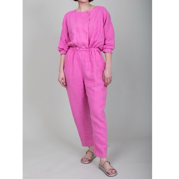 Rachel Comey Pants - Rachel Comey Hot Pink Linen Holt Jumpsuit